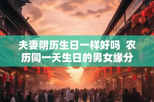 夫妻阴历生日一样好吗  农历同一天生日的男女缘分