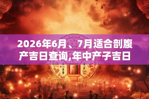 2026年6月、7月适合剖腹产吉日查询,年中产子吉日
