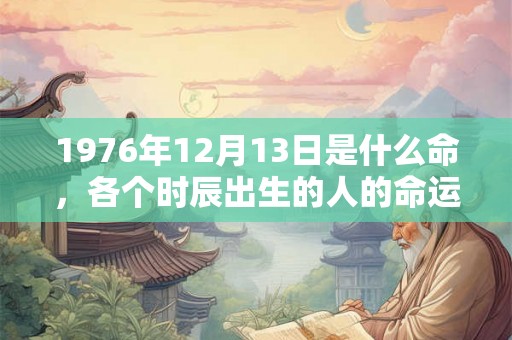 1976年12月13日是什么命，各个时辰出生的人的命运