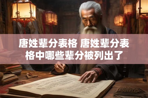 唐姓辈分表格 唐姓辈分表格中哪些辈分被列出了