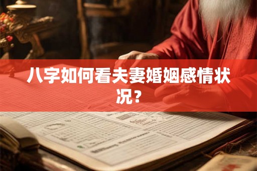 八字如何看夫妻婚姻感情状况? 八字如何看夫妻婚姻感情状况?