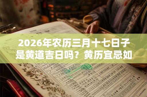 2026年农历三月十七日子是黄道吉日吗？黄历宜忌如何？