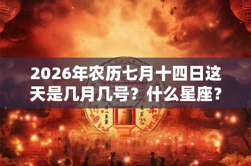 2026年农历七月十四日这天是几月几号?什么星座? 2026年农历七月十四日这天是几月几号?什么星座?