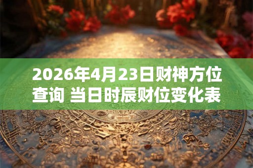 2026年4月23日财神方位查询 当日时辰财位变化表