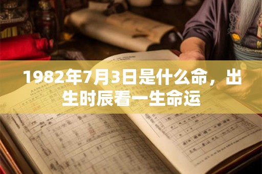 1982年7月3日是什么命，出生时辰看一生命运