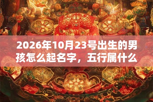 2026年10月23号出生的男孩怎么起名字，五行属什么