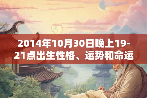 2014年10月30日晚上19-21点出生性格、运势和命运