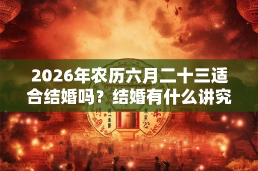 2026年农历六月二十三适合结婚吗？结婚有什么讲究？