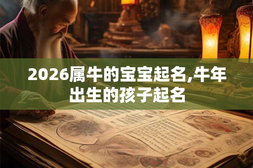 2026属牛的宝宝起名,牛年出生的孩子起名