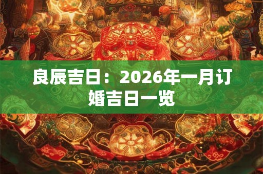 良辰吉日:2026年一月订婚吉日一览 良辰吉日:2026年一月订婚吉日一览
