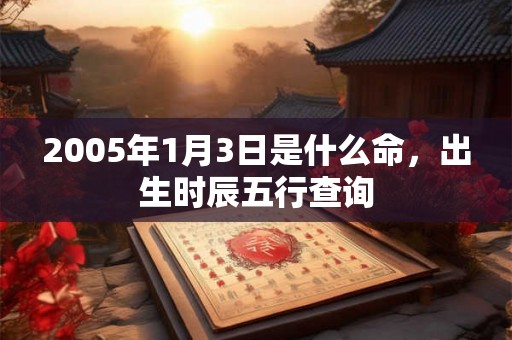 2005年1月3日是什么命，出生时辰五行查询