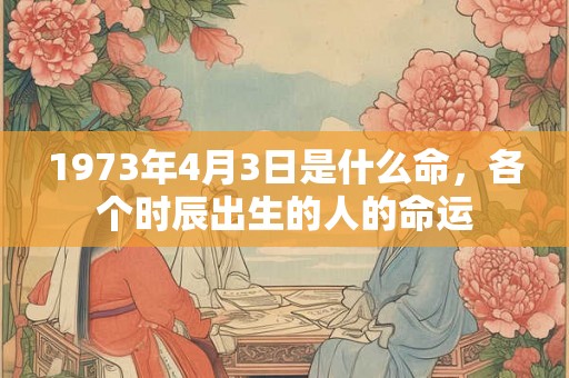 1973年4月3日是什么命，各个时辰出生的人的命运
