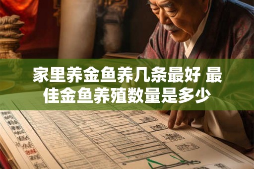 家里养金鱼养几条最好 最佳金鱼养殖数量是多少 家里养金鱼养几条最好 最佳金鱼养殖数量是多少