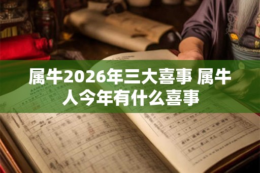 属牛2026年三大喜事 属牛人今年有什么喜事