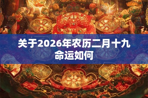 关于2026年农历二月十九命运如何