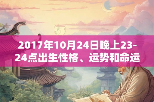 2017年10月24日晚上23-24点出生性格、运势和命运