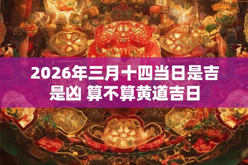 2026年三月十四当日是吉是凶 算不算黄道吉日