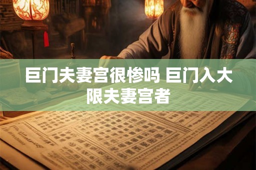巨门夫妻宫很惨吗 巨门入大限夫妻宫者 巨门夫妻宫很惨吗 巨门入大限夫妻宫者