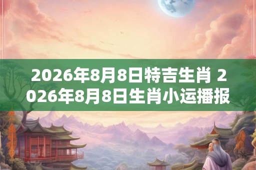 2026年8月8日特吉生肖 2026年8月8日生肖小运播报