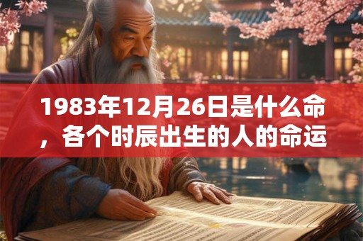 1983年12月26日是什么命，各个时辰出生的人的命运