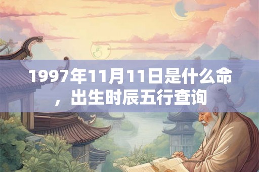 1997年11月11日是什么命,出生时辰五行查询 1997年11月11日是什么命,出生时辰五行查询