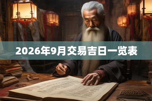 2026年9月交易吉日一览表 2026年9月交易吉日一览表