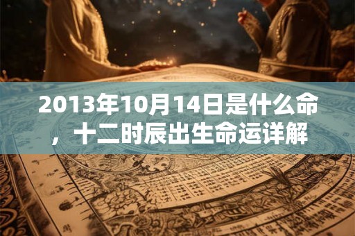 2013年10月14日是什么命，十二时辰出生命运详解