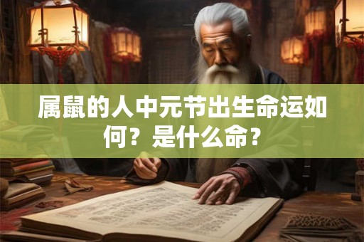 属鼠的人中元节出生命运如何？是什么命？