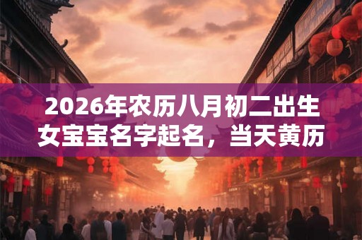 2026年农历八月初二出生女宝宝名字起名，当天黄历好不好？