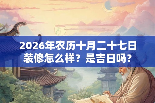 2026年农历十月二十七日装修怎么样？是吉日吗？
