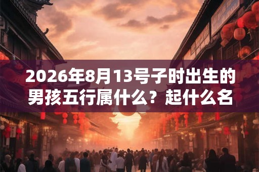 2026年8月13号子时出生的男孩五行属什么？起什么名字比较好？
