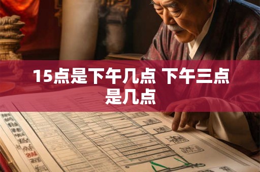 15点是下午几点 下午三点是几点