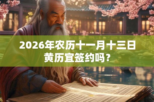 2026年农历十一月十三日黄历宜签约吗？
