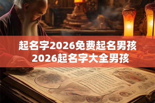 起名字2026免费起名男孩  2026起名字大全男孩