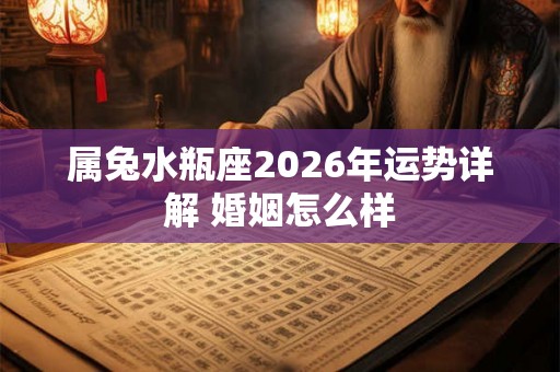 属兔水瓶座2026年运势详解 婚姻怎么样
