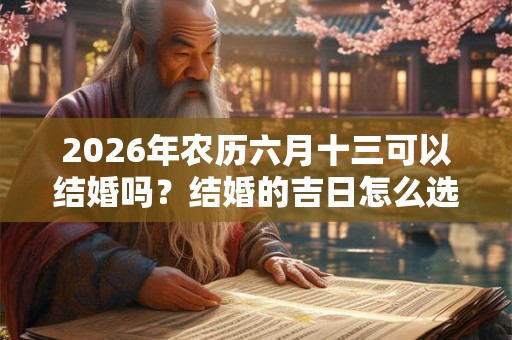 2026年农历六月十三可以结婚吗？结婚的吉日怎么选？