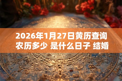 2026年1月27日黄历查询 农历多少 是什么日子 结婚吉时 2026年1月27日黄历查询 农历多少 是什么日子 结婚吉时
