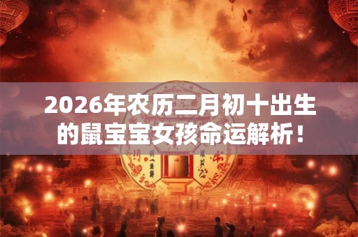 2026年农历二月初十出生的鼠宝宝女孩命运解析！