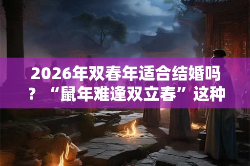 2026年双春年适合结婚吗?“鼠年难逢双立春”这种说法对吗? 2026年双春年适合结婚吗?“鼠年难逢双立春”这种说法对吗?