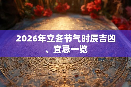 2026年立冬节气时辰吉凶、宜忌一览