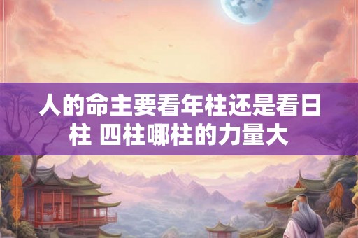 人的命主要看年柱还是看日柱 四柱哪柱的力量大