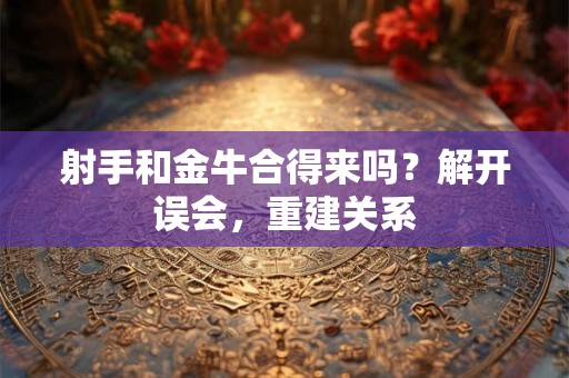 射手和金牛合得来吗？解开误会，重建关系