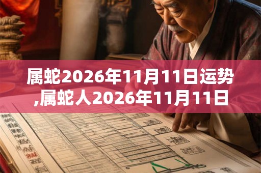 属蛇2026年11月11日运势,属蛇人2026年11月11日财运,生肖蛇2026年11月11日运势