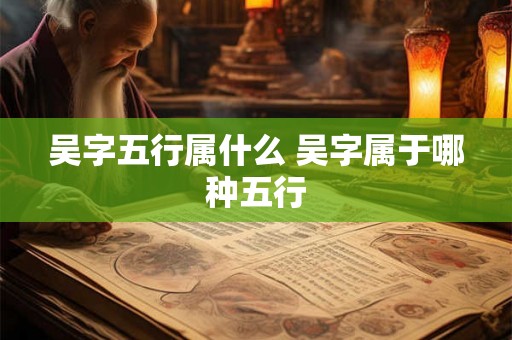 吴字五行属什么 吴字属于哪种五行 吴字五行属什么 吴字属于哪种五行
