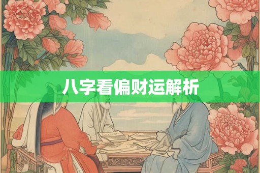 八字看偏财运解析