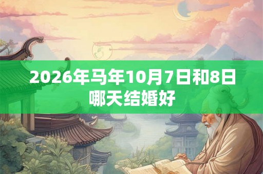 2026年马年10月7日和8日哪天结婚好