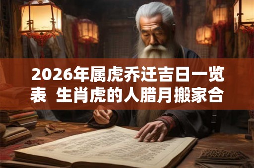 2026年属虎乔迁吉日一览表  生肖虎的人腊月搬家合适不