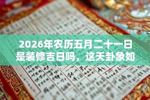 2026年农历五月二十一日是装修吉日吗，这天卦象如何？