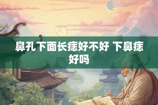 鼻孔下面长痣好不好 下鼻痣好吗