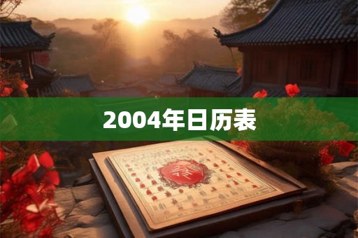 2004年日历表 2004年日历表